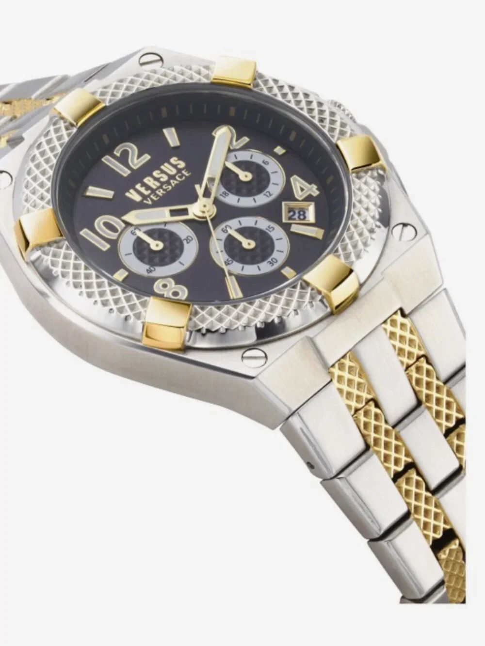 Versus Versace Womens Ion Plated Yellow Gold 46mm Bracelet Fashion Watch